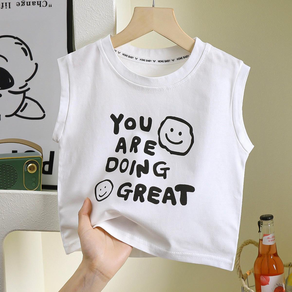 

Детский жилет Летний Детский Летний Стиль Без рукавов Базовый для Девочек и Мальчиков Топ 140