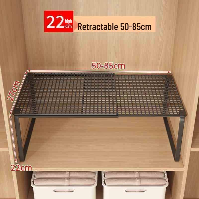 Expandable Wardrobe and Kitchen Organizer: Layered Shelves, Closet Dividers, Shoe Rack, and Gadget Storage