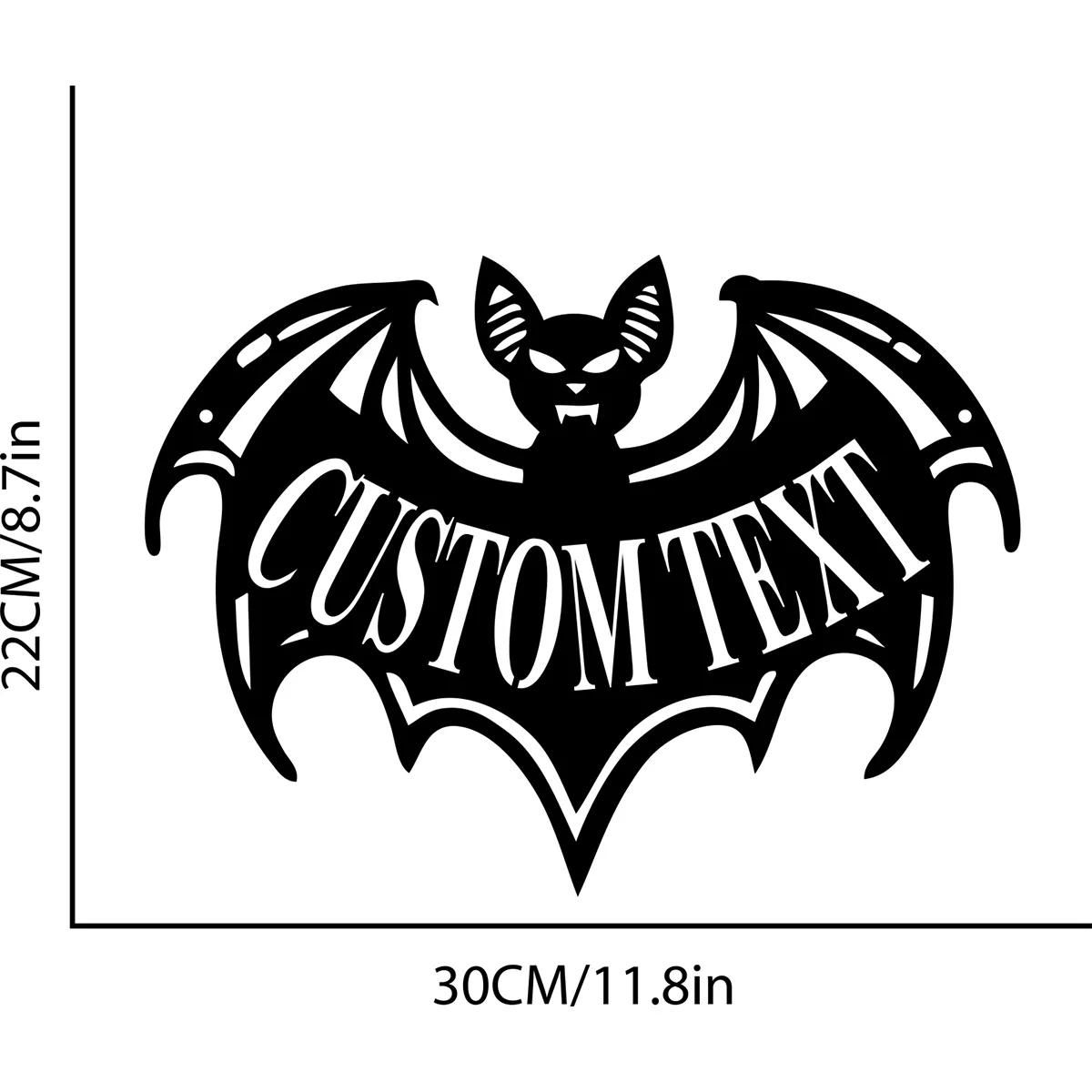 Metal Wall Art Halloween Bat Decor Home Gothic Gift