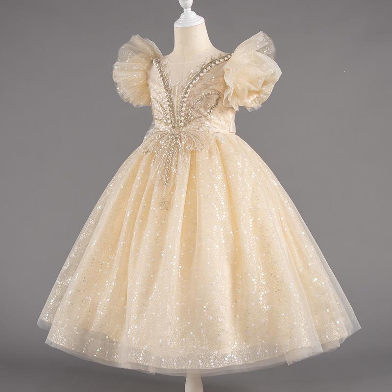 High-End Girls' Princess Wedding or Birthday Dress with Sequins