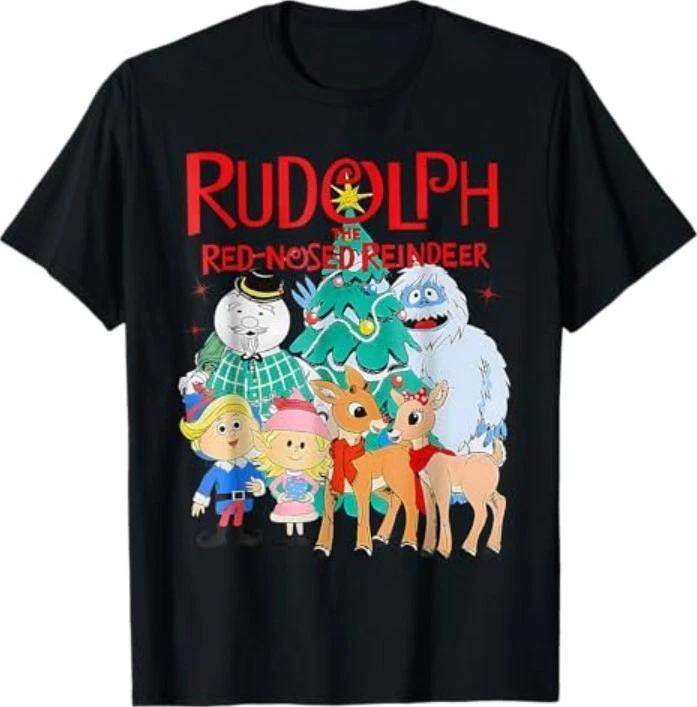 

Funny Cute Rudolph The Red Nosed Reindeer Christmas Tree T-Shirt 3XL