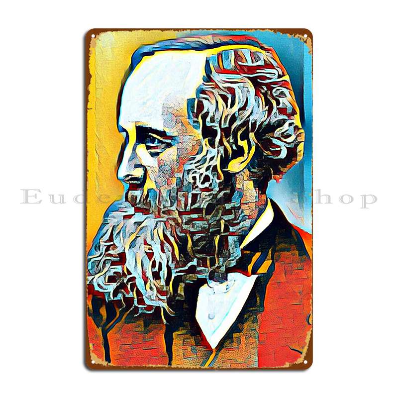 James Clerk Maxwell Artwork James Clerk Maxwell s Portrait James Clerk Metal Plaque Plaques Wall Cave Designer Tin Sign Poster 20X30CM