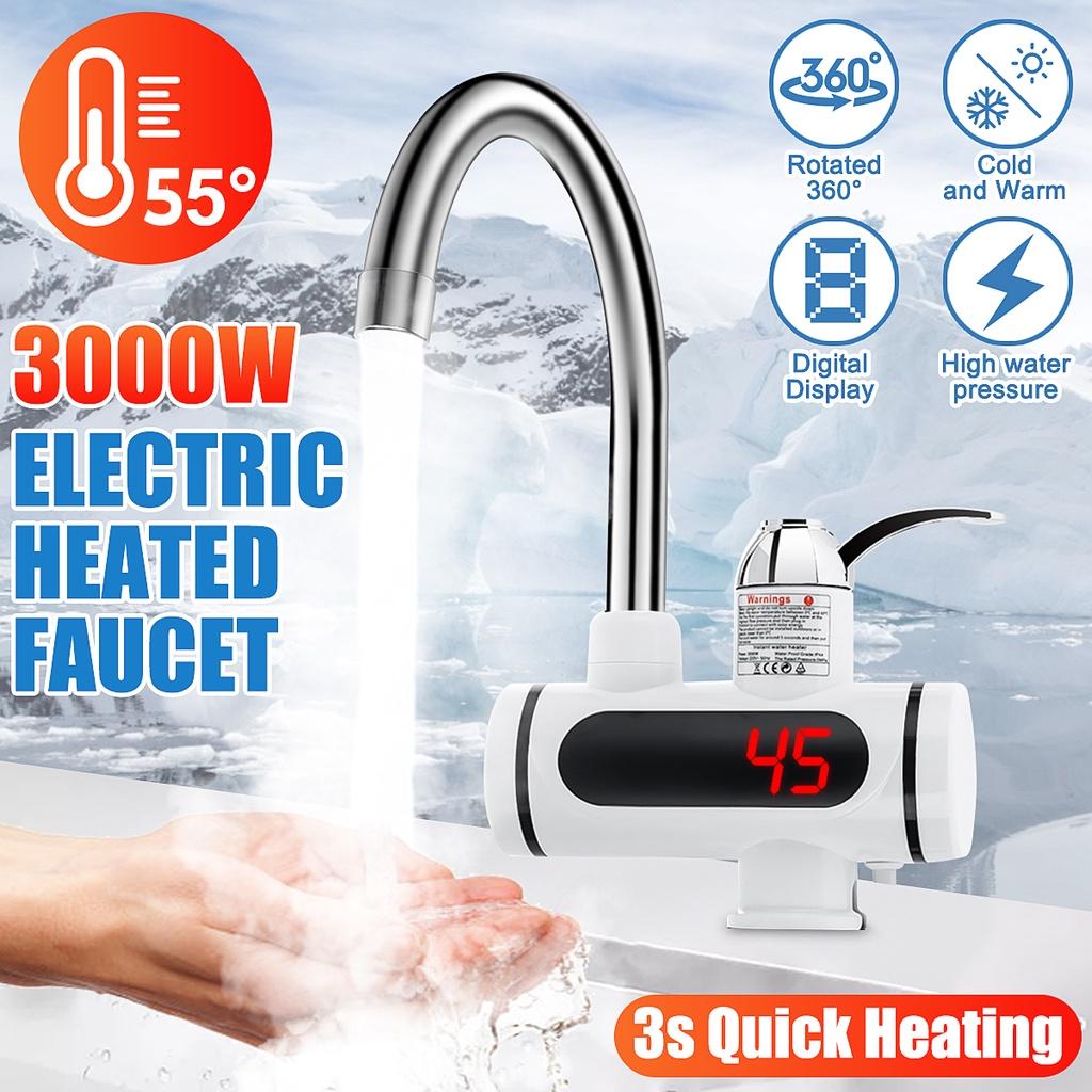 3000W Tankless Instantaneous Water Heater Electric Kitchen Water Heater Tap Instant Hot Water Faucet Heater Cold Heating Faucet