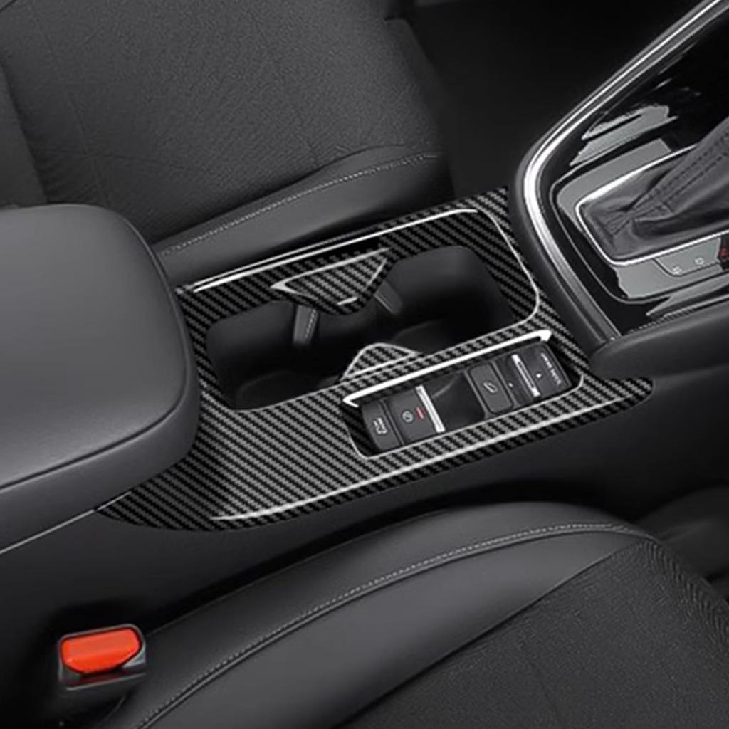 Sodukyn Front Drink Cup Holder Panel for Honda New Vezel RV3, RV4, RV5, and RV6, Interior Dress-Up Accessory, ABS Carbon Fiber Pattern