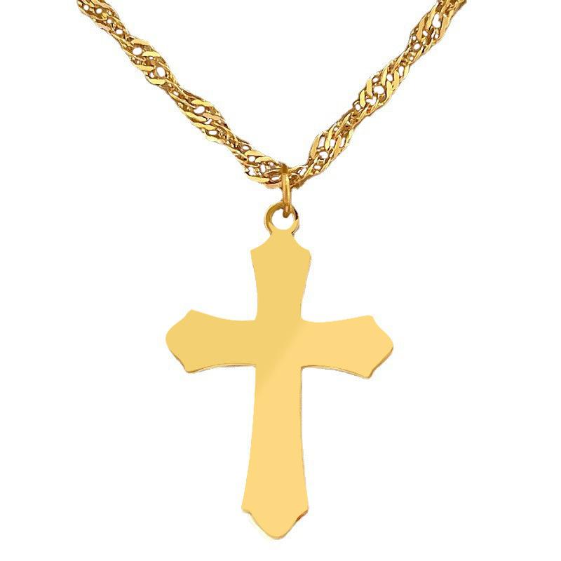 Cold Wind Cross Personality Minimalist Wind Furnace Gold Necklace Female Collarbone Chain