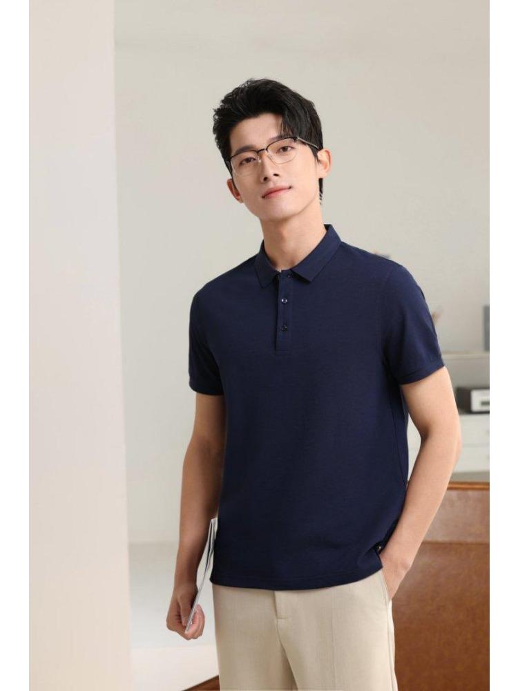 Summer Men's and Women's Lapel Short Sleeve Solid Color T-Shirt YG-688
