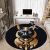 1pc Cat Pharaoh Office Round Area Rug, Indoor Mat Suitable ForOffice, Under Office Chairs Bedroom Living Room Home Decor, Room Decot083