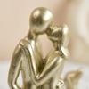 Paar und Hund Skulptur Statue Sammlung Moderne Familienfiguren Heimdeko für Bücherregal Geschenk