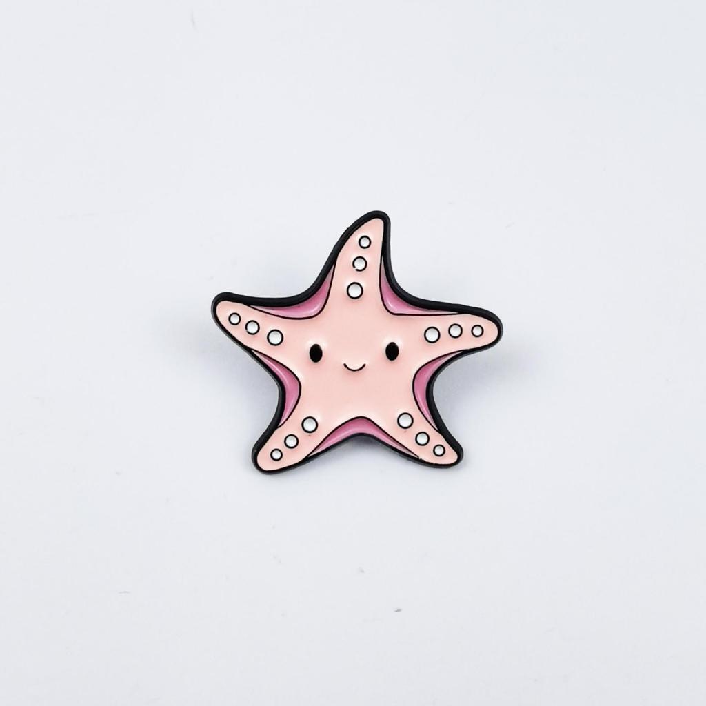 Creative Marine Animal Brooches: Seahorse, Shark, Jellyfish Cartoon Metal Accessories