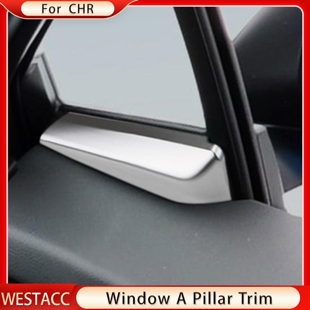 2Pcs Car Interior Door Window A Pillar Trim Sticker Decoration Cover for Toyota C-HR CHR 2016 2017 2018  