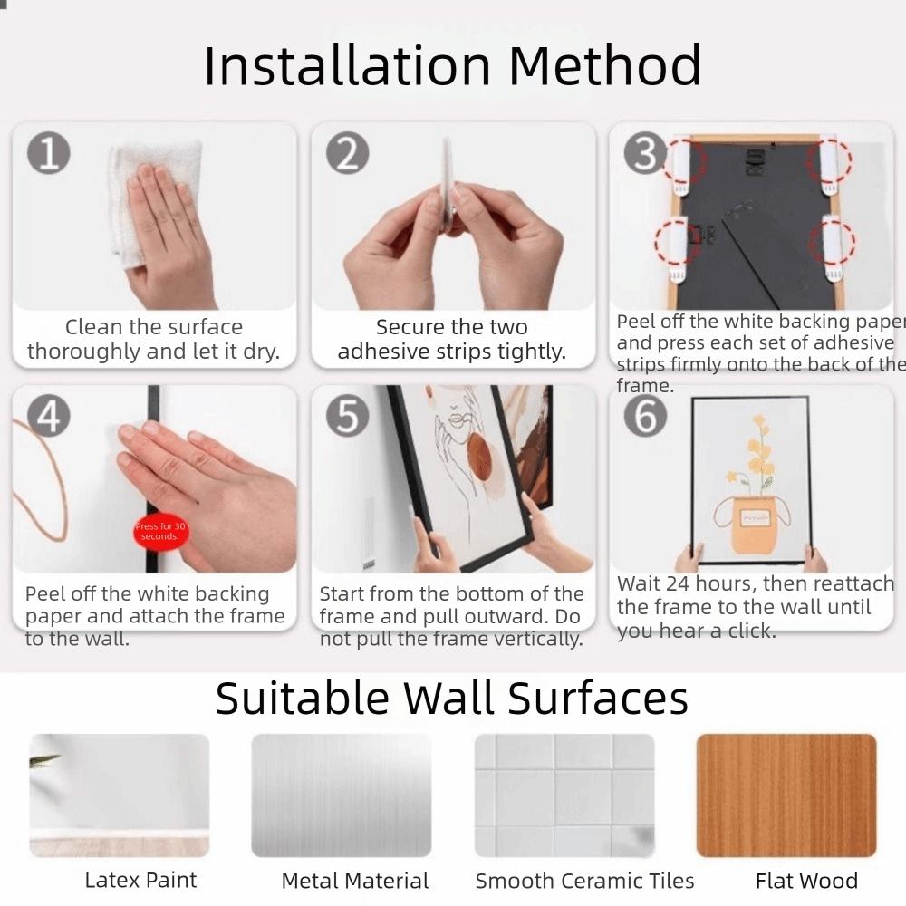 12 Paar Einfach abzuziehende Bildaufhängestreifen Spurlos haftende Bildaufhänger Wände