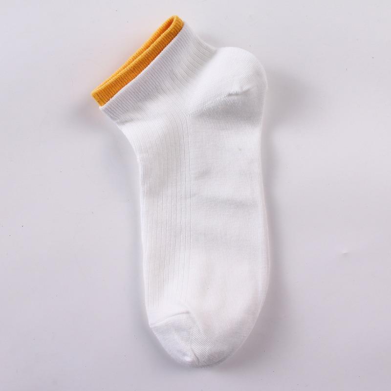 Female Spring and Summer Thin Leisure All Match Pure Color Double Screw Sports Sweat Breathable Socks