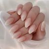 24 Pcs Wine Red Almond Press On Nails Medium Length Full Cover False Nail Tips Simple Wearable Manicure