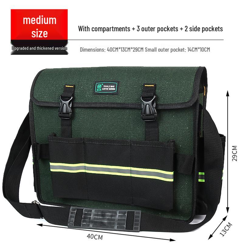 Durable Canvas Electrician Tool Bag - Multifunctional, Thickened Hardware Storage