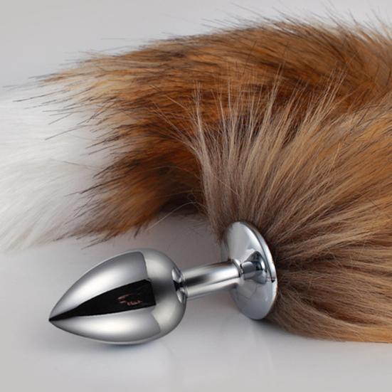 Yousheng Anal Plug Nice-looking Fluffy Metal Artificial Fox Tail Exotic Accessories Butt Plug Adult Product