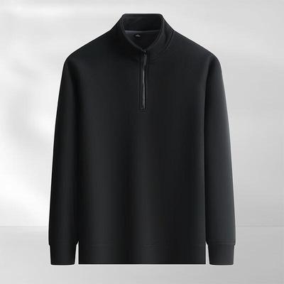 Fengmao Herren Halb-Reißverschluss Stehkragen Thermofleece Sweatshirt