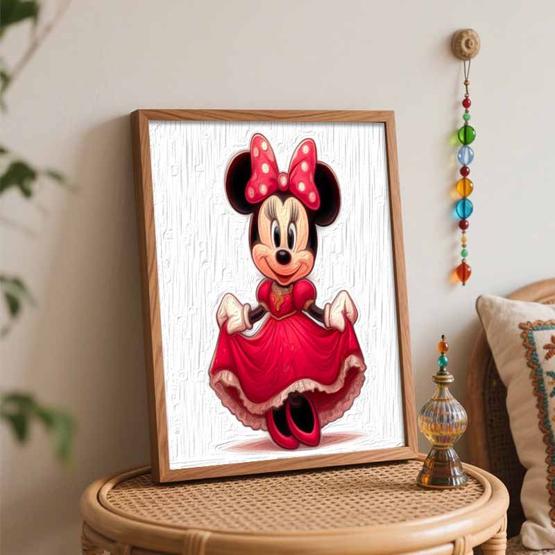 Disney Minnie Mouse Oil Painting Art Painting Kit Handmade Diy Gift Home Decoration Wall Decor Craft Supplies Art Leisure Hobby Kit
