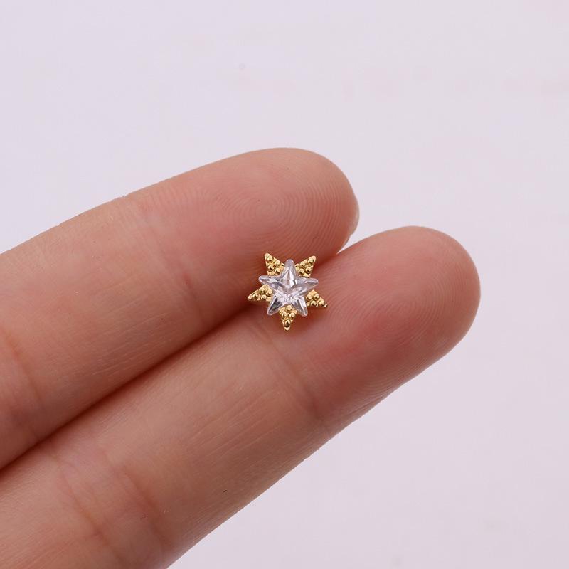 Fashion Ear Bone Nail 1Pc Stainless Steel Five Pointed Star Heart Screw Twist Ball Ear Nail Classic Puncture Earring