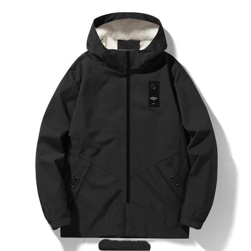 Winter Solid Color Thickened Cotton Coat Sports Casual Jacket Youth Fashion Versatile Mid-length  Coat