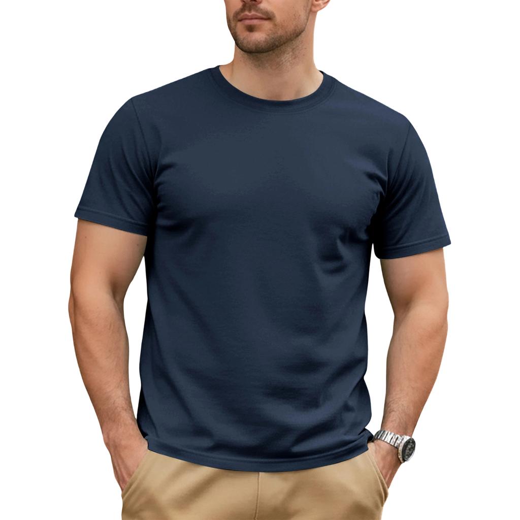 Men's  Leisure  Sports  Trend  Round  Neck  T,Shirt  Short  Sleeves