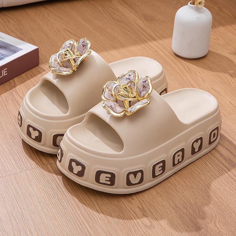 Neue Frühjahrs- und Sommer-Slipper mit dicker Sohle, Schleife, EVA, höhenverstellbar, rutschfest und verschleißfest, für drinnen und draußen, Ein-Riemen-Slipper