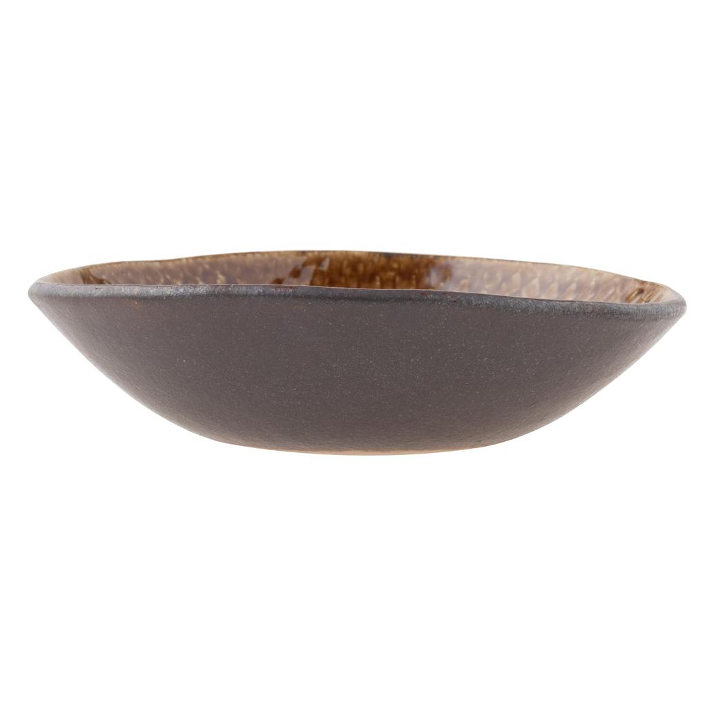 Marui Seito Shigaraki Ware Hechimon Bowl/Plate, Diameter: Approx. 16cm, Mosaic, Brown, MR-3-4189