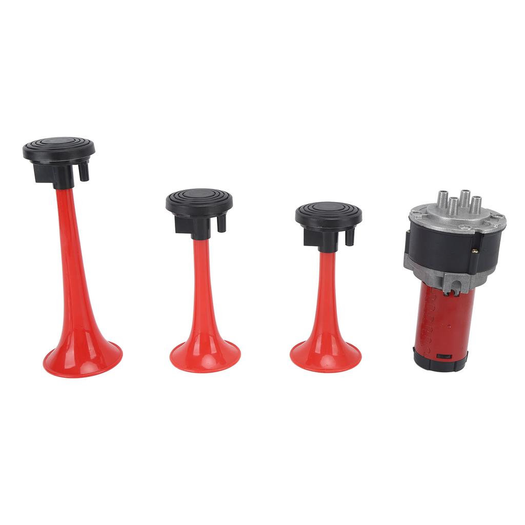 Musik Lufthorn 3 Trompeten 12V 125dB Musikalisches Klang Lufthorn mit Luftkompressor und Schlauch für LKW