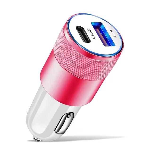 3.1A USB Car Charger Type C Fast Charging Phone Adapter For Xiaomi Huawei PD Phone Charger Adapter Socket Cigarette Lighter
