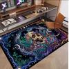 Totenkopf Gothic Thema Weicher Kristall-Samt Teppich Benutzerdefinierter Name & Text Druck Rutschfester Boden Teppich für Schlafzimmer Wohnzimmer