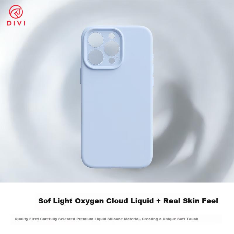 DIVI Zero-Feel Liquid Silicone Case for iPhone 16, Full Coverage Shockproof and Scratch-Resistant Skin-Friendly Ultra-Thin Soft Cover, Blue