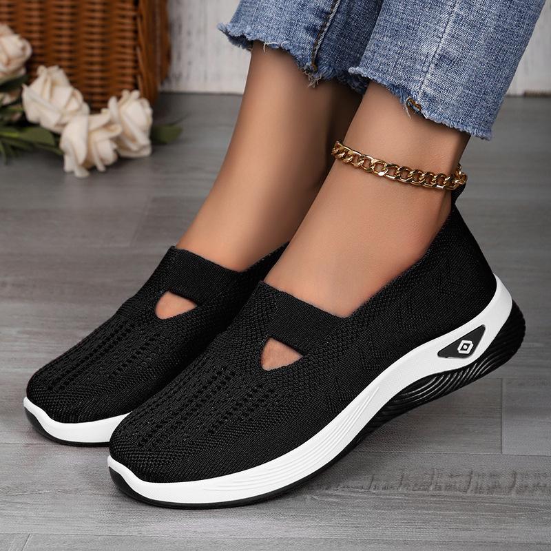 Shoes women s one-foot pedals casual shoes plus size women s shoes single shoes fly weave breathable cloth shoes 36