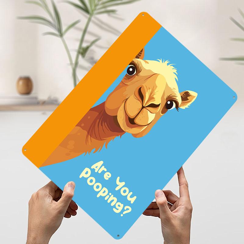 

Funny Camel Are You Pooping Poster Customized Wall Art Vintage Metal Signs Retro Tin Plaque for Man Cave Wand Deko Desk Decor 7.9x11.8In(20x30cm)