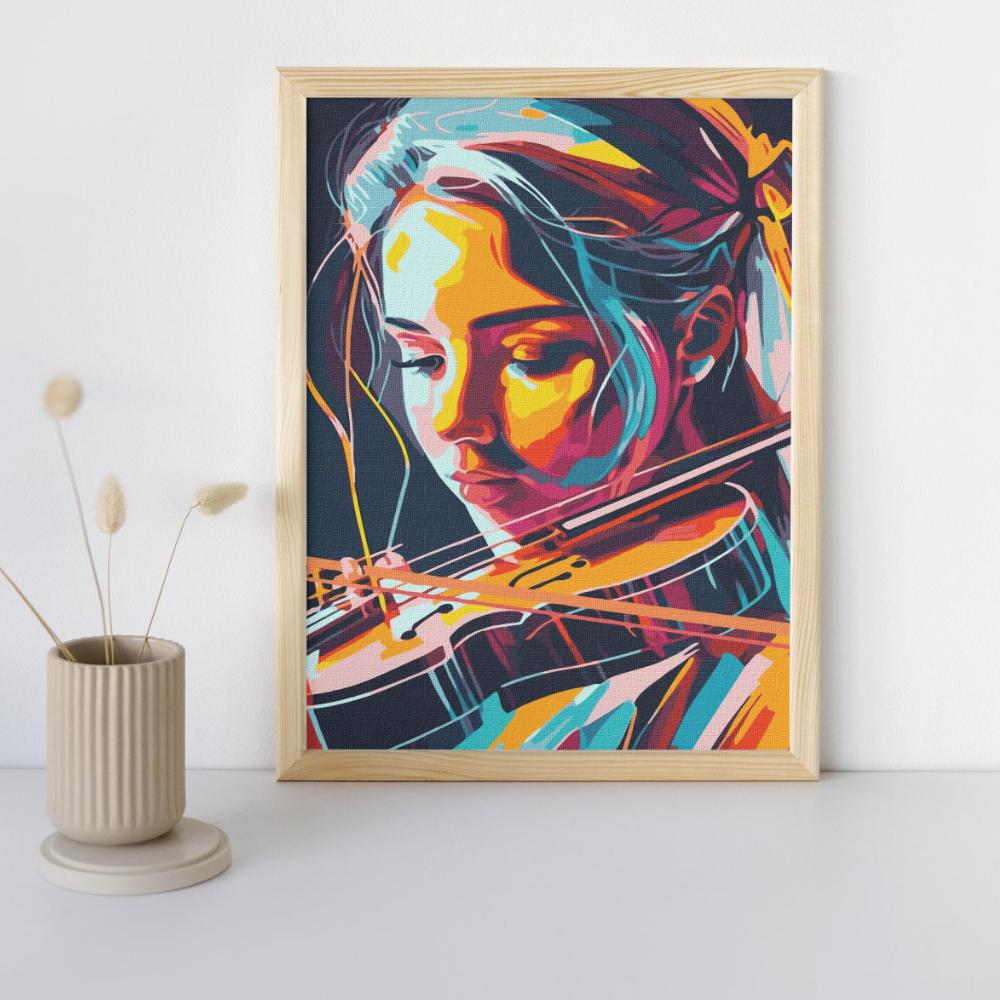Malowanie Po Numerach Z Ramą Obrazy Do Malowania - Skrzypaczka 40X50 Cm