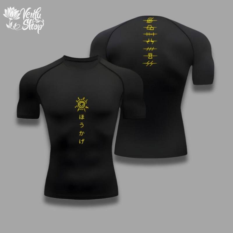 Compression Shirt | Uzumaki, Shippuden, Japanese, Gym, Anime, Clothing, Compressor, Tshirt, Cursemark, Sage, Village, Hokage