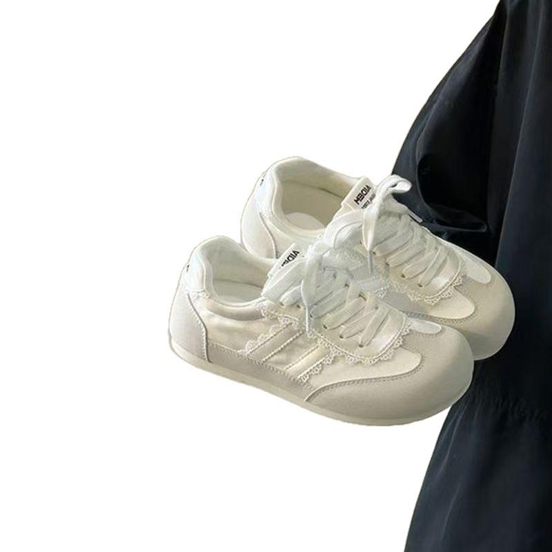 Puff Dexun Little White Shoes Children 2025 New Summer Thin Breathable Ballet Style Dexun Sports and Leisure Board Shoes