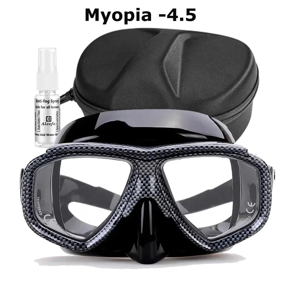 Myopie-Tauchmaske, gehärtete Glaslinsen, Camouflage mit Antibeschlag-Spray für Speerfischausrüstung, Schnorchelhaut