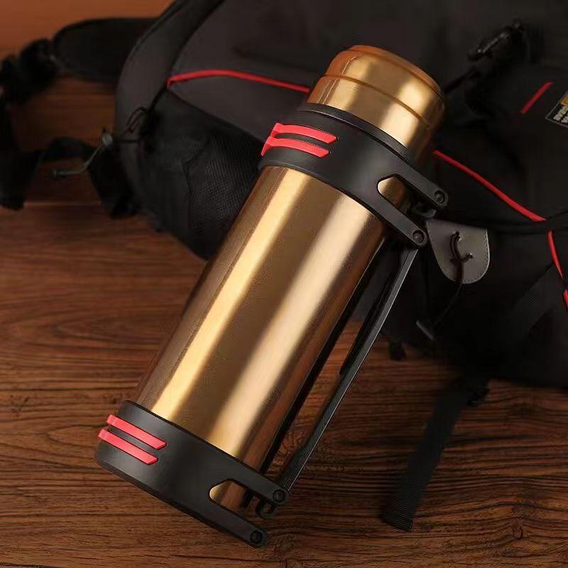 Large Capacity 304 Stainless Steel Vacuum Flask - Men's Portable Insulated Water Bottle for Outdoors and Construction Sites