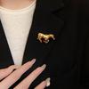 Metal Copper Metal Horse Brooch Vintage Animal Lapel Pins Zodiac Pony Pin  Suit Accessories