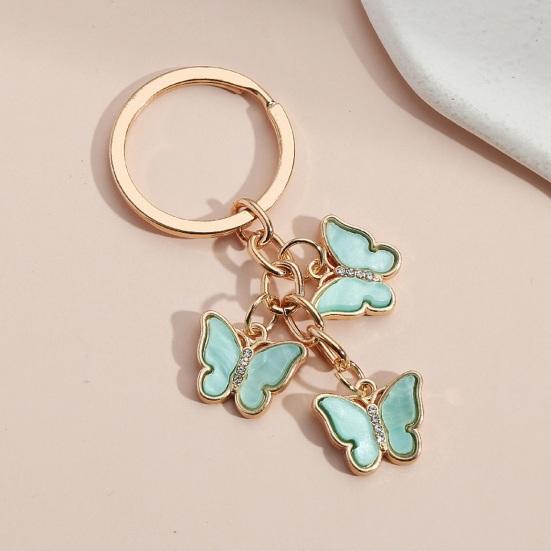 Key Chain Butterfly Charms Tassel Stainless Exquisite Shoulder Bag Schoolbag Decoration Hanging Pendant Smooth Car Key Keyring Purse Bag Accessories