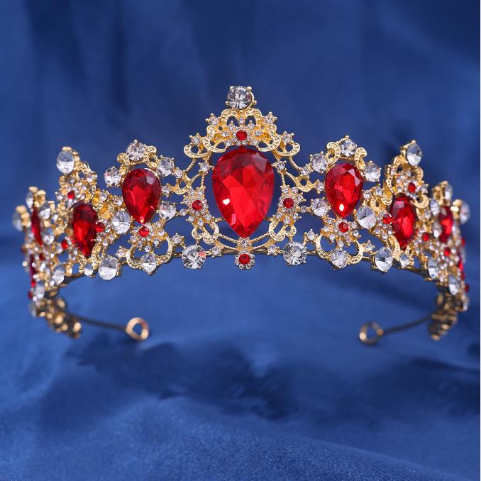 Elegantes Retro Barock Braut Strass Tiara Stirnband