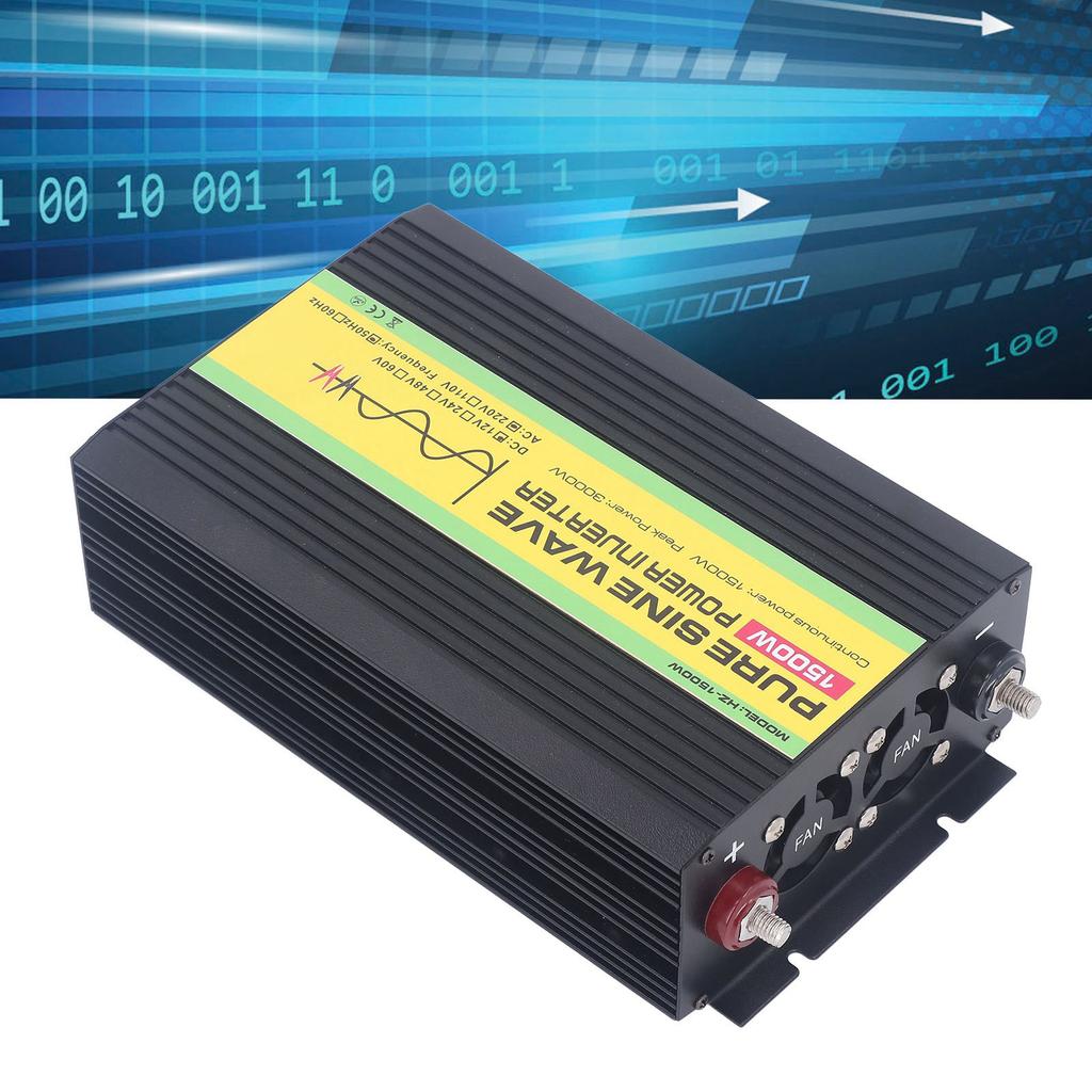 1500W Pure Sine Wave Power Inverter DC 12V To AC 220V Peak Power 3000W with LCD Single Digital Display