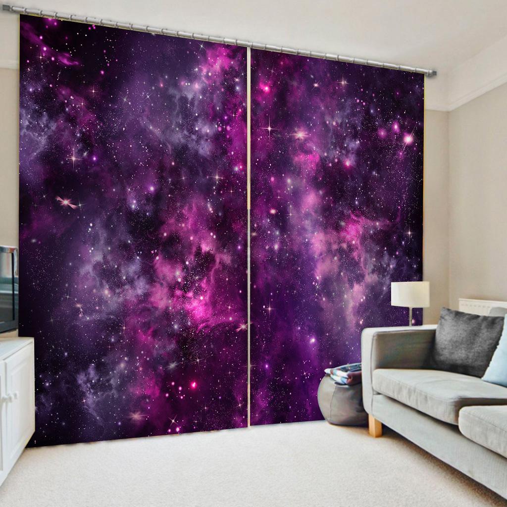 Beautiful Round Moon Star Sky Sea Ocean Window Curtains Blinds For Living Room Kids Bedroom Bathroom Kicthen Door Home Decor2Pcs