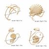 Punk Conch Shell Starfish Bracelet Gold Color Adjustable Open Arm Bangle Exotic Style Bohemian Armband Arm Accessories