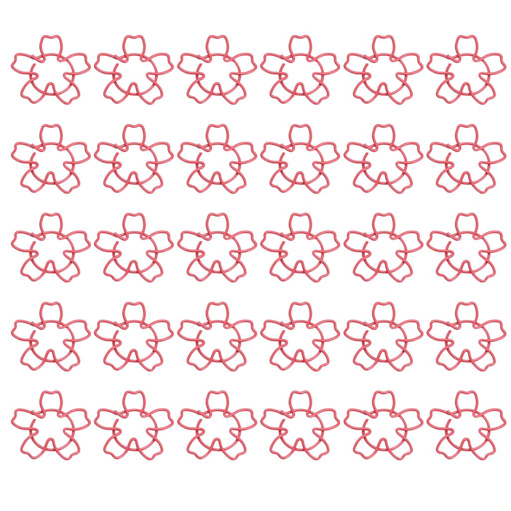 30ks sponky na papír Roztomilé červené třešňové květy Tvarový kolík pro klasifikaci souborů