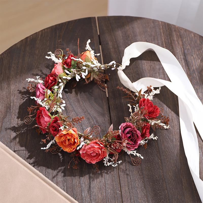 20cm Handgewebte Süße Windblumen Tanzaufführung Erwachsene Kinder Tragen Girlanden Stroh Braut Mädchen Kopfschmuck Accessoires