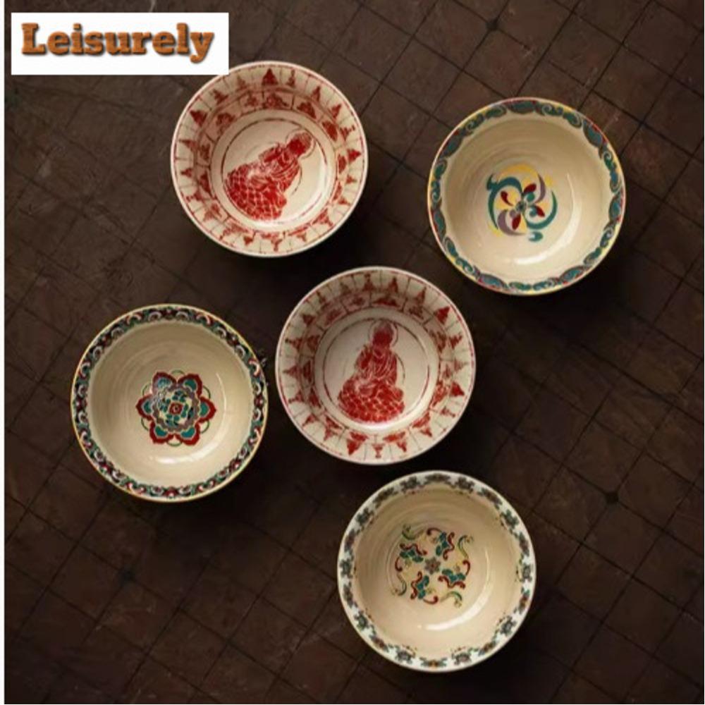100ml Chinese Dunhuang Thousand Buddhas Master Cup Creative Lotus Flower Pattern Teacup Personal Tea Bowl Chazhan Teaset Gifts