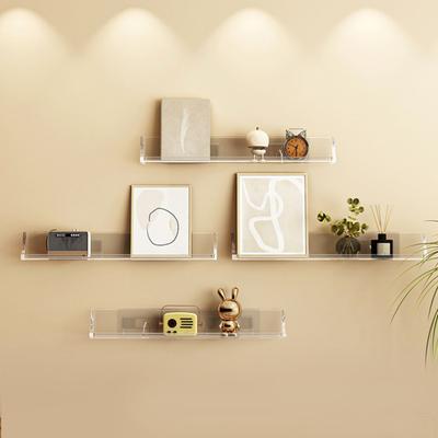 Mensola da parete trasparente autoadesiva, grande appiccicosità, libreria spessa, bagno, soggiorno, ornamento per esposizione di immagini