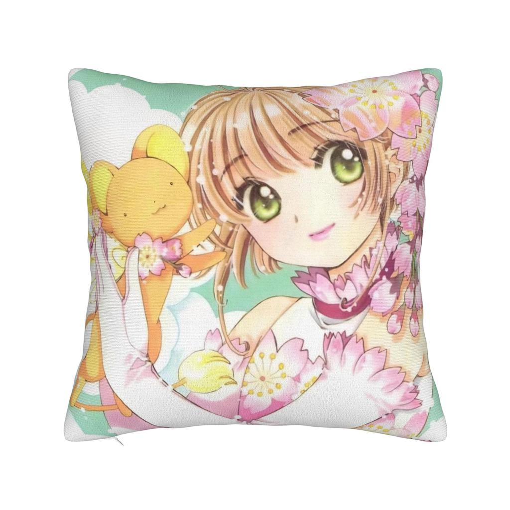 Cardcaptor Sakura Flower Pillowcase Polyester Cushion Cover Decoration Anime Cartoon Pillow Case Cover Home Wholesale 45*45cm