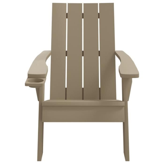 VidaXL Chaise de jardin Adirondack marron clair 75x88,5x89,5 cm PP 364175