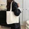Comfortable Handle Large-capacity Canvas Bag Solid Color Women's Handbag  Student